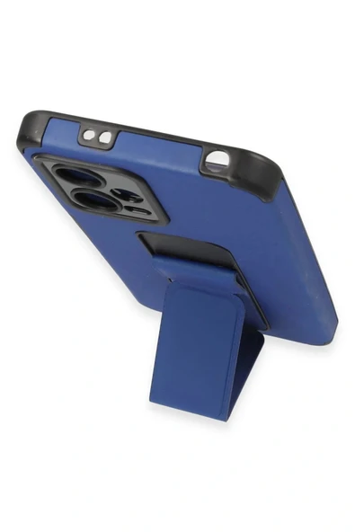 LitaeTrend Xiaomi Poco X5 5G Kılıf Mega Standlı Silikon - Mavi - Resim 4