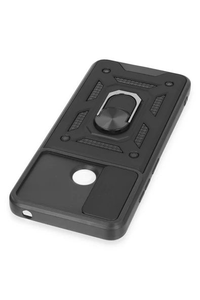 LitaeTrend Xiaomi Redmi 12C Kılıf Pars Lens Yüzüklü Silikon - Siyah - Resim 4