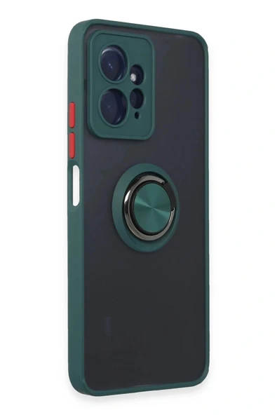 LitaeTrend Xiaomi Redmi Note 12 4G Kılıf Montreal Yüzüklü Silikon Kapak - Yeşil - Resim 2