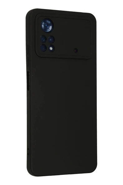 LitaeTrend Xiaomi Poco X4 Pro 5G Kılıf Nano içi Kadife Silikon - Siyah - Resim 3