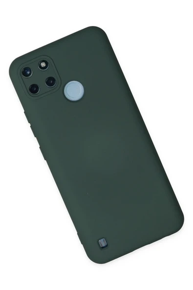 LitaeTrend Realme C25Y Kılıf Nano içi Kadife Silikon - Koyu Yeşil - Resim 2