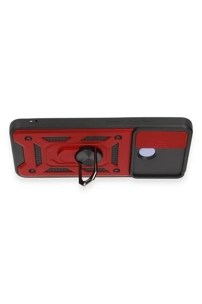 LitaeTrend Xiaomi Redmi 12C Kılıf Pars Lens Yüzüklü Silikon - Kırmızı - Resim 3