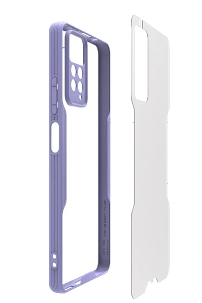 LitaeTrend Xiaomi Redmi Note 11 Pro Kılıf Platin Silikon - Mavi - Resim 2