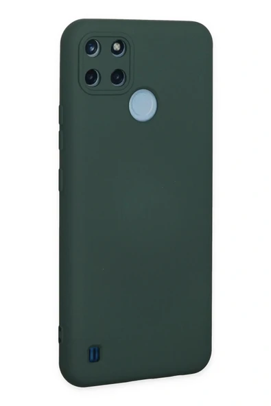 LitaeTrend Realme C25Y Kılıf Nano içi Kadife Silikon - Koyu Yeşil - Resim 3