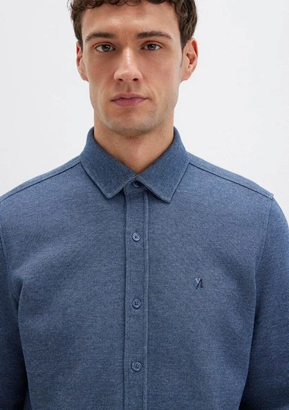 M0211763-70718 MAVİ UZUN KOL GÖMLEK - Resim 4