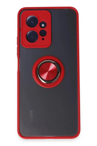LitaeTrend Xiaomi Redmi Note 12 4G Kılıf Montreal Yüzüklü Silikon Kapak - Kırmızı ürün görseli 1