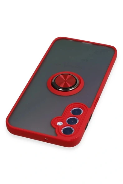LitaeTrend Samsung Galaxy A24 4G Kılıf Montreal Yüzüklü Silikon Kapak - Kırmızı - Resim 4
