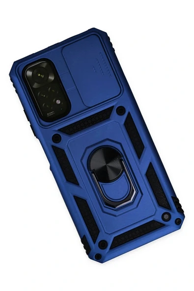 LitaeTrend Xiaomi Redmi Note 11 Kılıf Pars Lens Yüzüklü Silikon - Lacivert - Resim 3