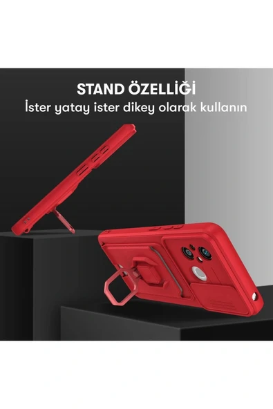 LitaeTrend Xiaomi Redmi 12C Kılıf Zuma Kartvizitli Yüzüklü Silikon - Lacivert - Resim 4