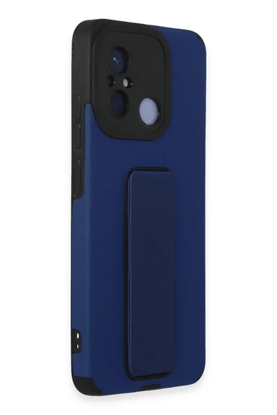 LitaeTrend Xiaomi Redmi 12C Kılıf Mega Standlı Silikon - Mavi - Resim 2