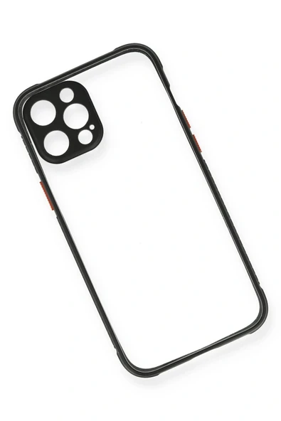 LitaeTrend iPhone 12 Pro Kılıf Miami Şeffaf Silikon - Siyah - Resim 3