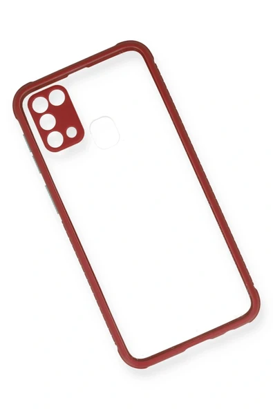 LitaeTrend Samsung Galaxy M31 Kılıf Miami Şeffaf Silikon - Fuşya - Resim 3