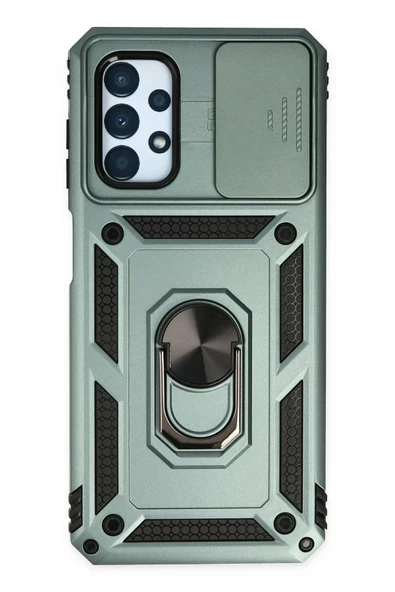 LitaeTrend Samsung Galaxy A13 4G Kılıf Pars Lens Yüzüklü Silikon - Yeşil ürün görseli 1