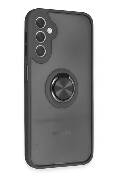 LitaeTrend Samsung Galaxy A24 4G Kılıf Montreal Yüzüklü Silikon Kapak - Siyah - Resim 2
