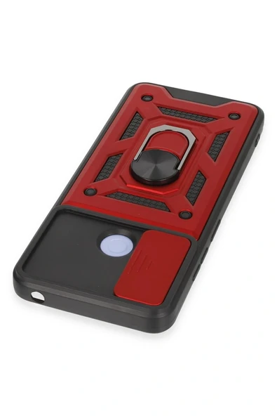 LitaeTrend Xiaomi Redmi 12C Kılıf Pars Lens Yüzüklü Silikon - Kırmızı - Resim 4