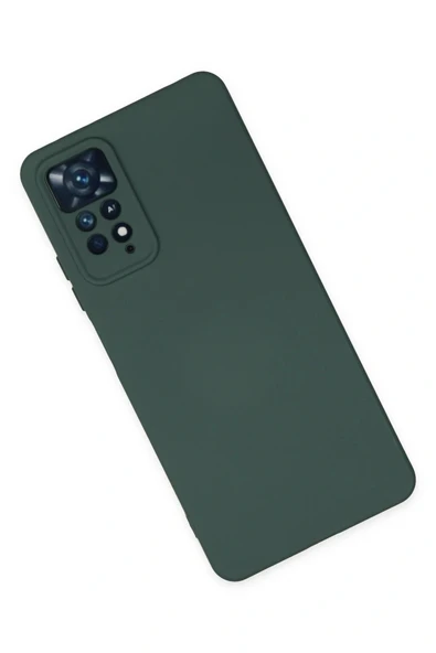 LitaeTrend Xiaomi Redmi Note 11 Pro Kılıf Nano içi Kadife Silikon - Koyu Yeşil - Resim 2