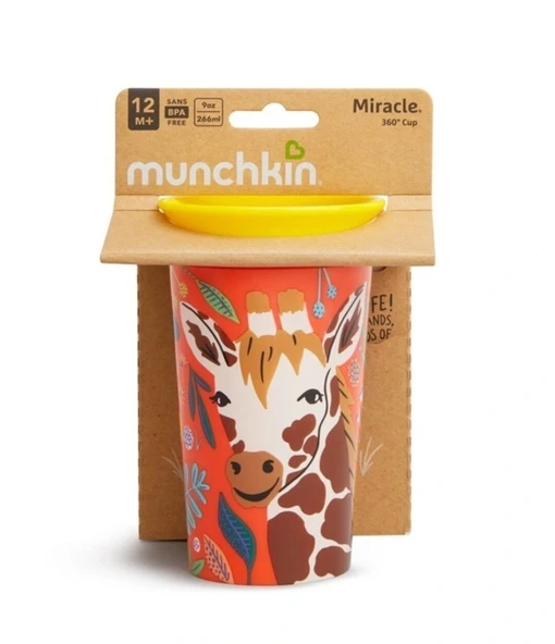 Munchkin Mucize 360° Wildlove Alıştırma Bardağı 12 Ay+ 266 Ml Zürafa - Resim 4