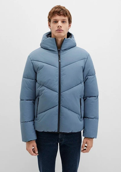 M0110360-70782 MAVİ KAPŞONLU CEKET ürün görseli