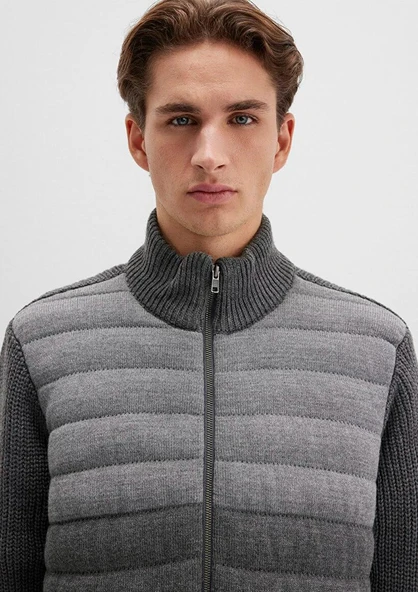 M070804-34686 MAVİ FERMUARLI TRİKO HIRKA - Resim 4