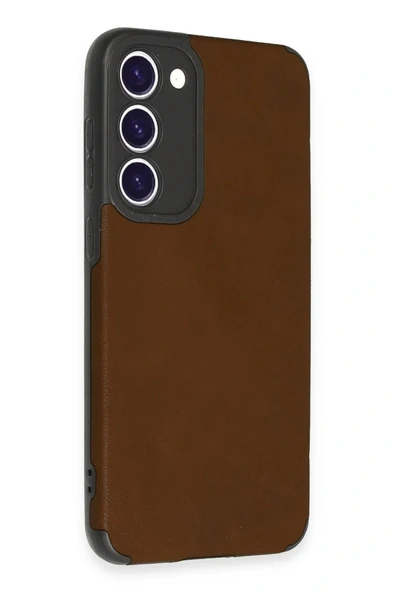 LitaeTrend Samsung Galaxy S23 Plus Kılıf Loop Deri Silikon - Kahverengi - Resim 2