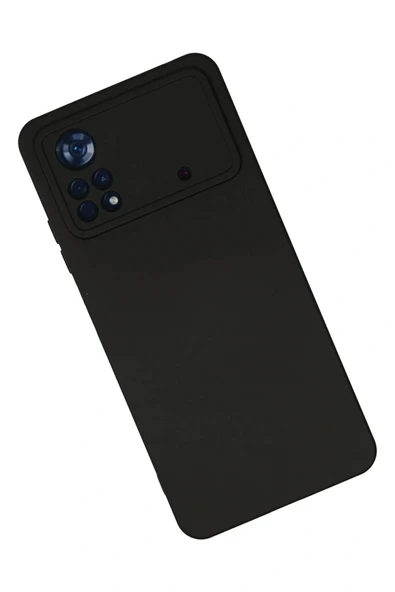 LitaeTrend Xiaomi Poco X4 Pro 5G Kılıf Nano içi Kadife Silikon - Siyah - Resim 2