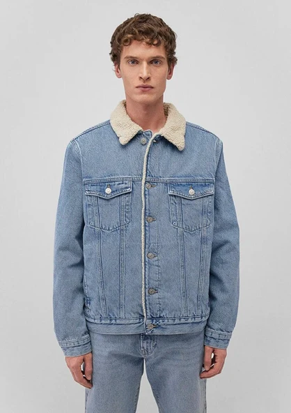 M0111214-88554 MAVİ ZANDER SKY BLUE SHERPA CEKET - Resim 2