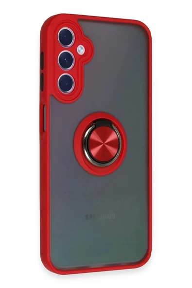 LitaeTrend Samsung Galaxy A24 4G Kılıf Montreal Yüzüklü Silikon Kapak - Kırmızı - Resim 2