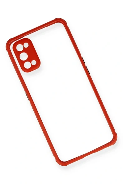 LitaeTrend Realme 7 Pro Kılıf Miami Şeffaf Silikon - Kırmızı - Resim 3