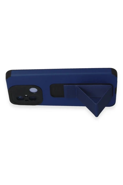 LitaeTrend Xiaomi Redmi 12C Kılıf Mega Standlı Silikon - Mavi - Resim 5