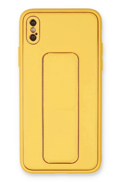 LitaeTrend iPhone XS Max Kılıf Coco Deri Standlı Kapak - Sarı ürün görseli 1