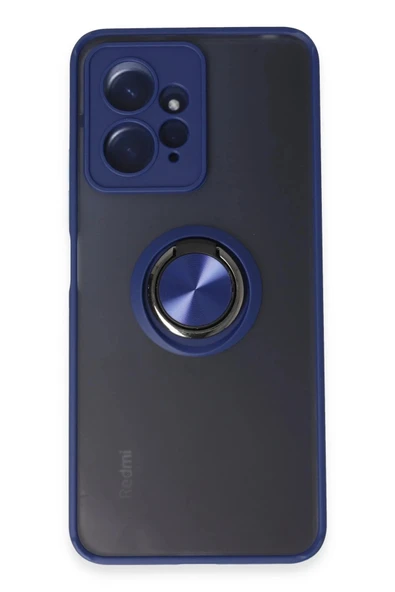 LitaeTrend Xiaomi Redmi Note 12 4G Kılıf Montreal Yüzüklü Silikon Kapak - Lacivert ürün görseli 1