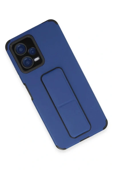 LitaeTrend Xiaomi Poco X5 5G Kılıf Mega Standlı Silikon - Mavi - Resim 3