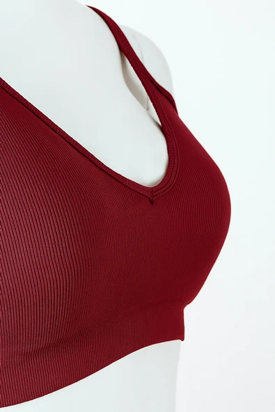 Bordo Light İnvisible V Kesim Dikişsiz Sütyen - Resim 3