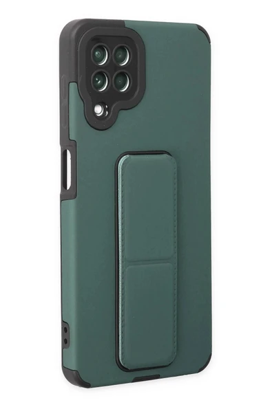 LitaeTrend Samsung Galaxy A22 Kılıf Mega Standlı Silikon - Yeşil - Resim 2