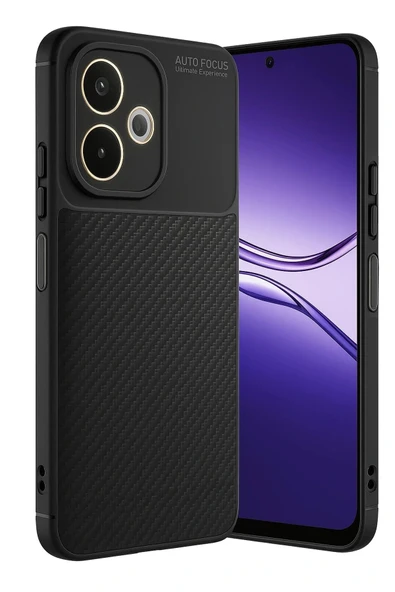 LitaeTrend Oppo A5 Pro 4G Kılıf Auto Focus Karbon Kapak - Siyah - Resim 2