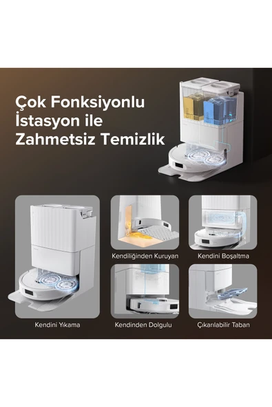 Roborock Qrevo S Akıllı Robot Süpürge Beyaz - Resim 6
