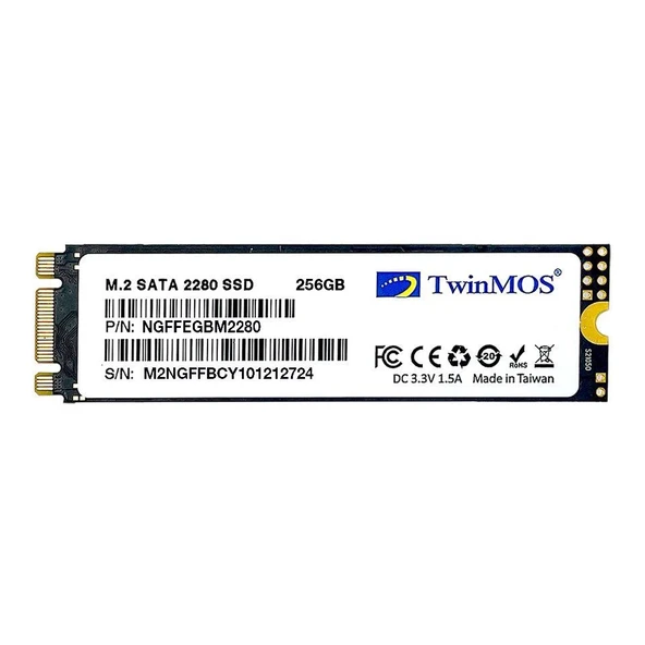 256 Gb Twınmos M.2 Sata3 580/550 Ngffegbm2280 ürün görseli