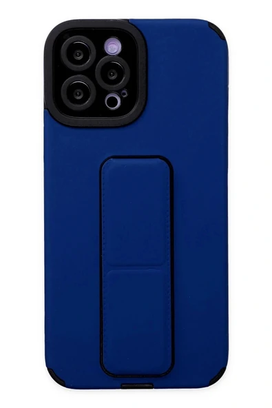 LitaeTrend iPhone 12 Pro Max Kılıf Mega Standlı Silikon - Mavi ürün görseli 1