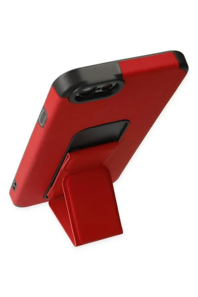 LitaeTrend iPhone 6 Kılıf Mega Standlı Silikon - Kırmızı - Resim 3