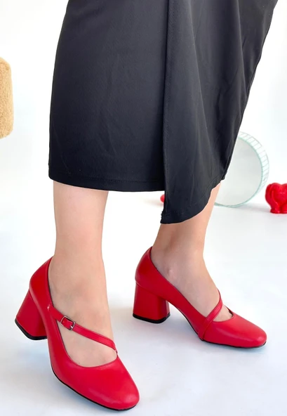 Kier Kırmızı Cilt Topuklu Ayakkabı ürün görseli