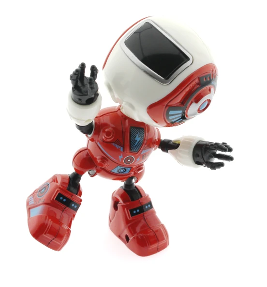 Dekoratif Sesli Işıklı Mini Sevimli Kırmızı Robot - Resim 4