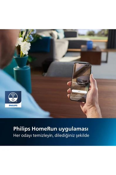 Philips Islak ve Kuru Temizlik Robotu, 5200 mAh Li-Ion Pil,5000 Pa Emiş Gücü HomeRun 7000 XU7000/01 - Resim 6