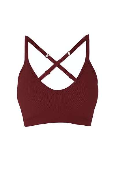 Bordo Light İnvisible V Kesim Dikişsiz Sütyen - Resim 4