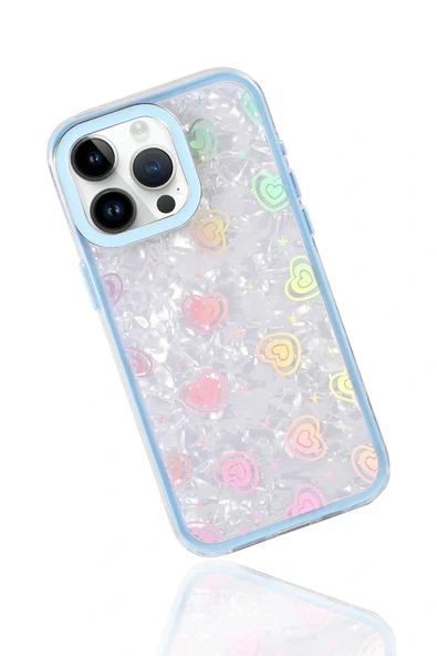 LitaeTrend Apple iPhone 14 Lumi Desenli Kapak - Mavi - Resim 4