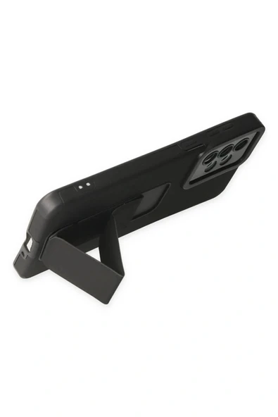 LitaeTrend Samsung Galaxy A33 5G Kılıf Mega Standlı Silikon - Siyah - Resim 4