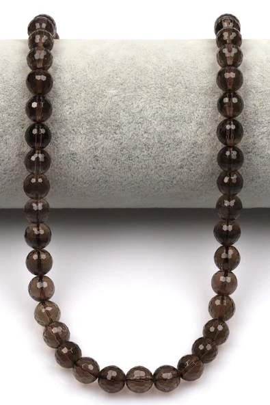 Dumanlı Kuvars Doğaltaş Dizi 8 mm Fasetli Küre Kesim - Resim 2