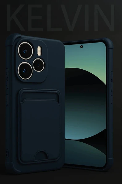 LitaeTrend Xiaomi Redmi Note 14 4G Kelvin Kartvizitli Silikon - Lacivert - Resim 2