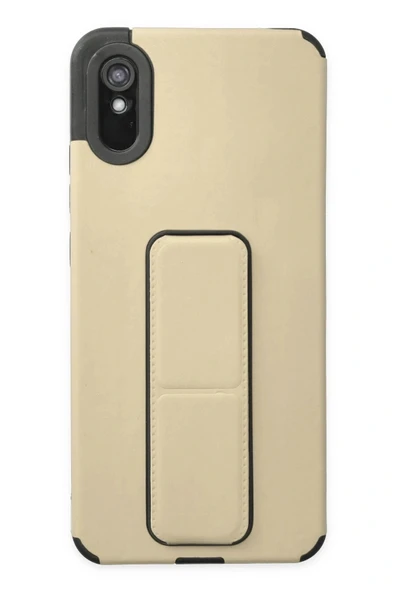 LitaeTrend Xiaomi Redmi 9A Kılıf Mega Standlı Silikon - Gold ürün görseli 1