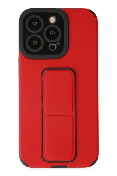 LitaeTrend iPhone 13 Pro Max Kılıf Mega Standlı Silikon - Kırmızı ürün görseli 1
