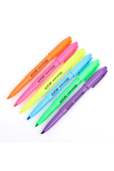 gxin Canlı Highlighter 6 Renk Fosforlu Kalem Seti Kalem Tipi - Resim 2